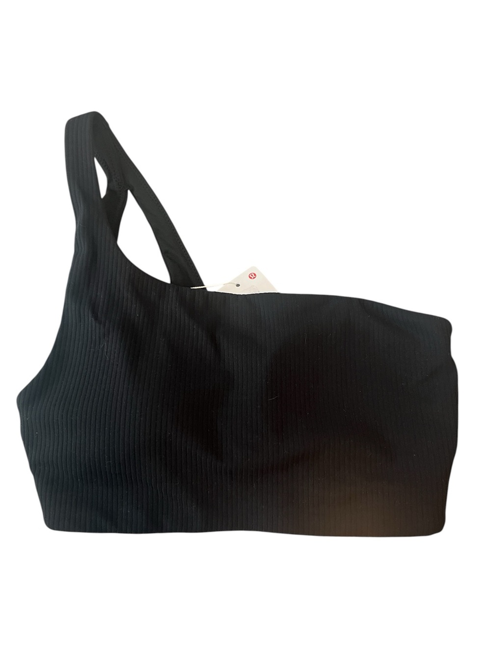 Lululemon Ribbed Nulu Asymmetrical Yoga Bra in Black Size 4 A/B Cup NWT